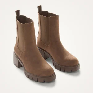 Bottines Hérine marron à talon crantés Vanessa Wu